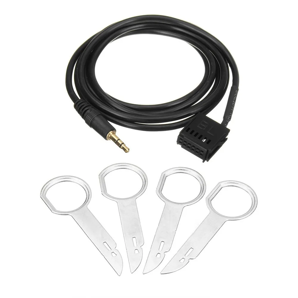 

6000CD AUX Input Adapter Cable + Removal Keys 3.5mm Jack for Ford Focus Mondeo