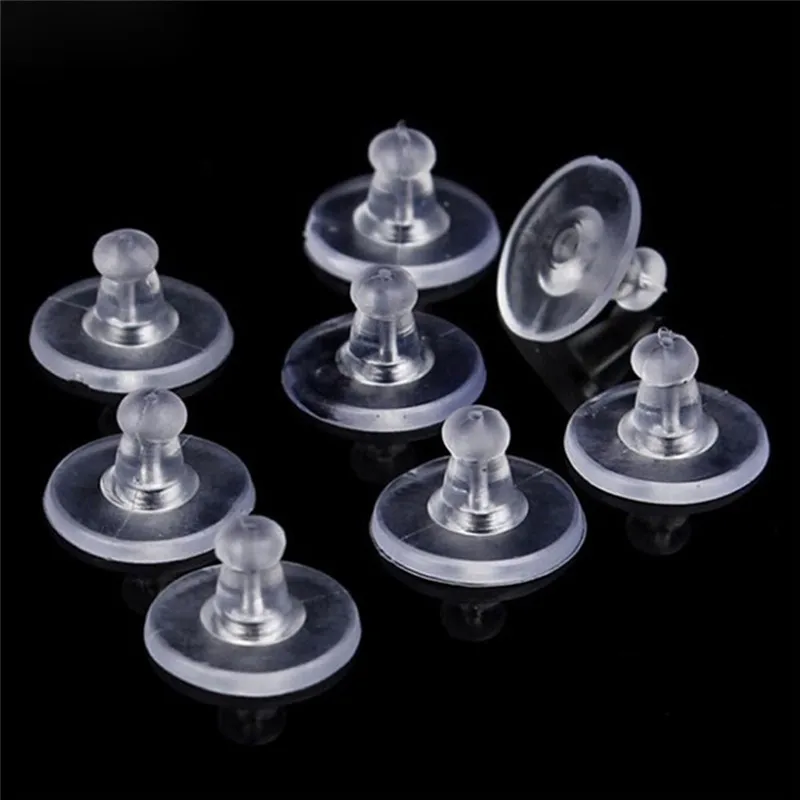 50PCS Holders Stoppers Soft Nut Silicone Heavy Duty Rubber Earring Backs Sleeves Wholesale