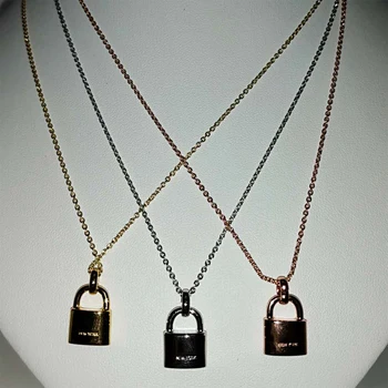 

Woman classic charm Love lock pendant necklace S925 Sterling silver Jewelry Original Luxury brands high quality Fashion gift