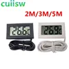 1PCS Mini LCD Digital Thermometer indoor outdoor 2M/3M/5M Meters with remote sensor for car ► Photo 1/6
