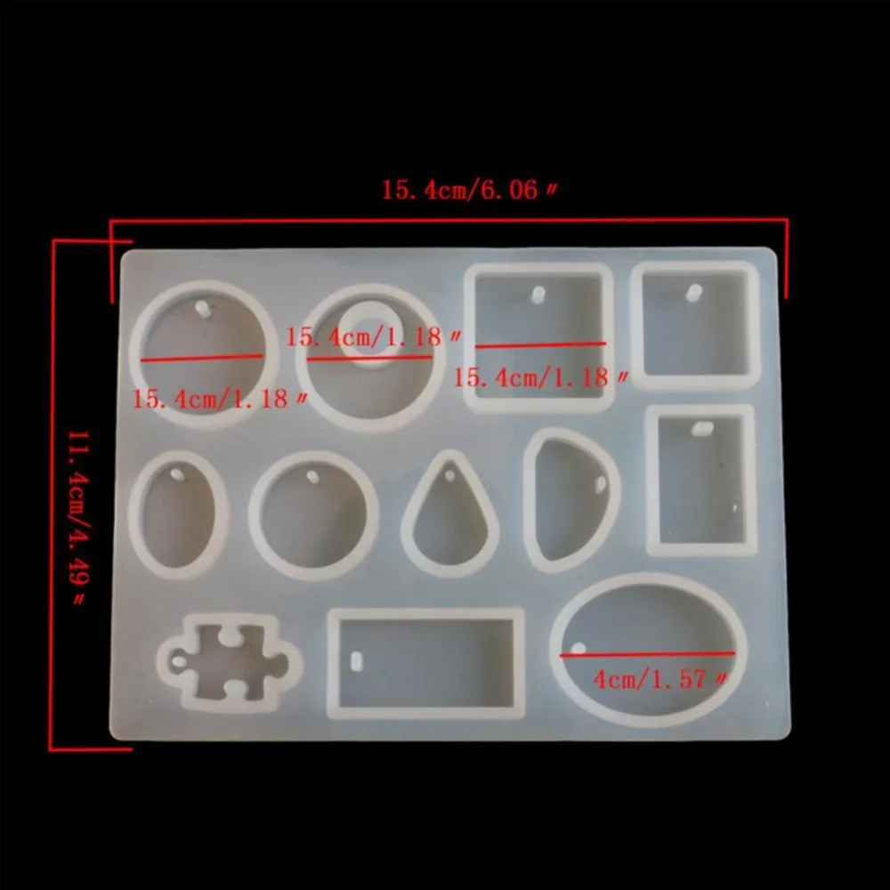 Хрустальное эпоксидное ожерелье формочка для силиконовой Подвески DIY ручной работы ювелирные изделия капли воды квадратный Овальный пазл с отверстием плесень 12 стилей
