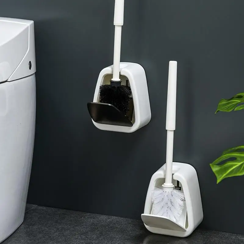 

Toilet Brush Set Long Handle Cleaning Brush Modern Bathroom Wall Mounted Brush Holders with Storage Box Bathroom Accessories