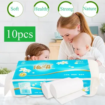 

High Quality Solid Toilet Paper Portable Household Cleaning White Roll Paper Hygienic Tissue Daily Necessities Cheap Hot 12Pcs