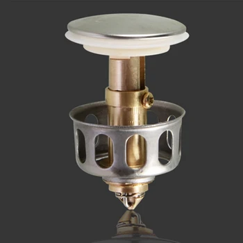 

Universal Bounce Strainer Bathtub Bathroom Sink Kitchen Replacement Parts Brass Basin Drain Plug With Filter Basket Hair Catcher
