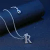 Fashion Jewelry Stainless Steel Link Chain Letter R Pendants Necklaces Fine Women Wedding Party Gift 2*2.5cm No chain 2