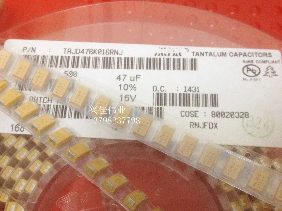 

Оригинальный Танталовый конденсатор 20 шт./16v47UF 476C 47 мкФ 16V D7343 D