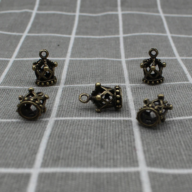 

10 pcs/lot 13*18mm Ancient bronze 3D Crown Charm Pendants Hair Accessories Clothing Accessories alloy fittings DIY Finding X1887