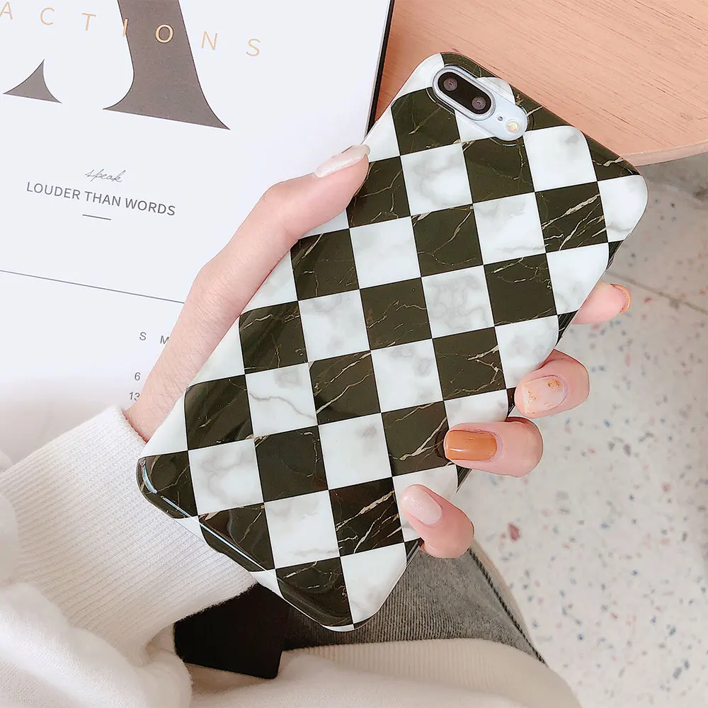 KISSCASE плед мраморной серии мобильных телефонов Чехол для iPhone X XS XR 6 6S Plus