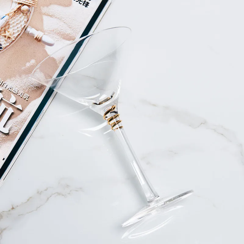 Cocktail Glass 2 шт. хрустальные бокалы для шампанского стекла es сок, напиток чаша для коктейля стеклянная панель для свадьбы дома посуда для напитков вино чашки творческие подарки - Цвет: Cocktail Glass