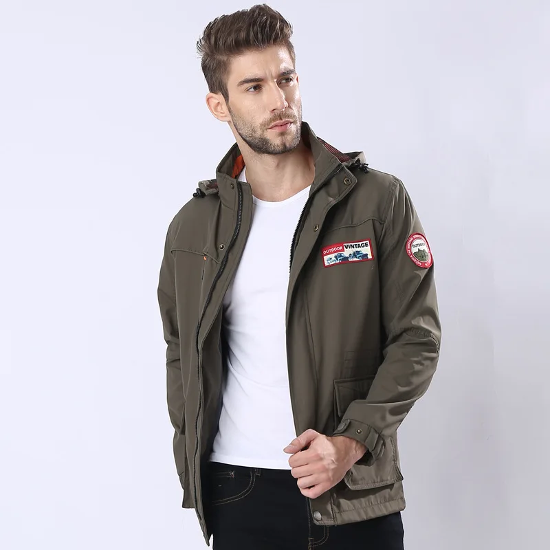 

Men's Casual Jacket Autumn Quick-Dry Office Version Outdoor Hooded Coat Raincoat Jacket Jacket 618-