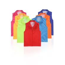 Rubber Velvet Fold-down Collar Zipper Advertising Vest Customizable Volunteer Work Clothes Activity Cultural Shirt Printed Words