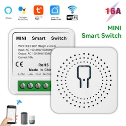 Tuya MINI Wifi Smart Switch 16A 2-way Control Timer Smart Home Automation Modules Works With Alexa Google Home