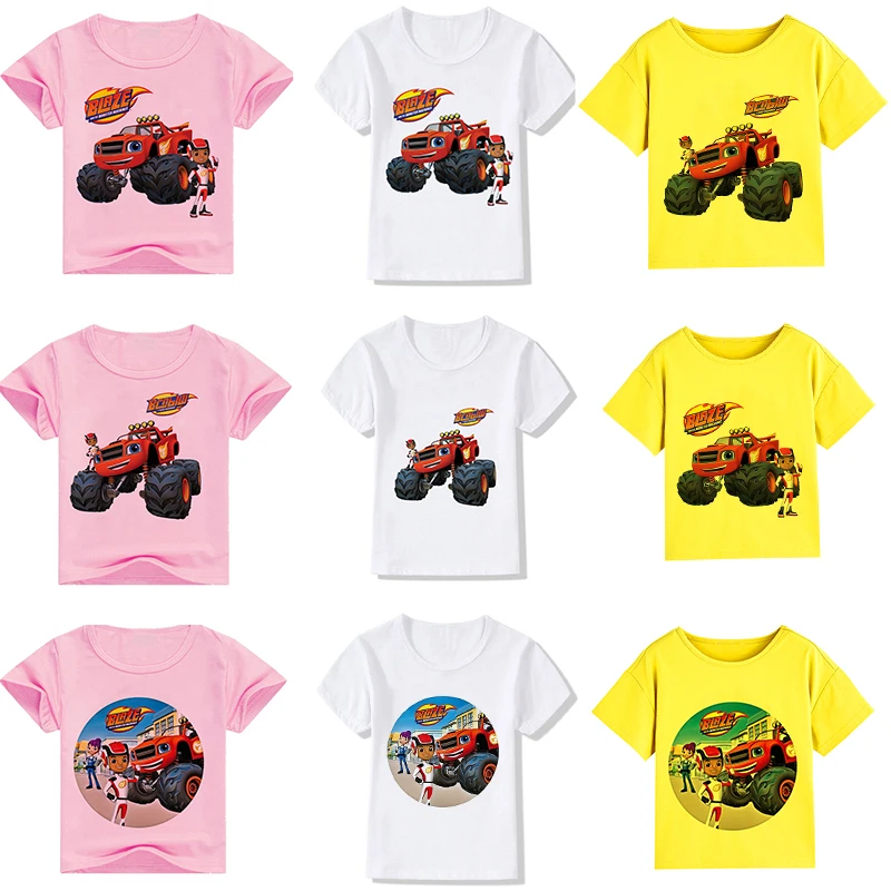 T-Shirt Ragazzo O Ragazza Tees Top Manica Corta Tshirt Blaze E The Monster Machines Abbigliamento Per Bambini Boy Impostore Blaze Game Anime