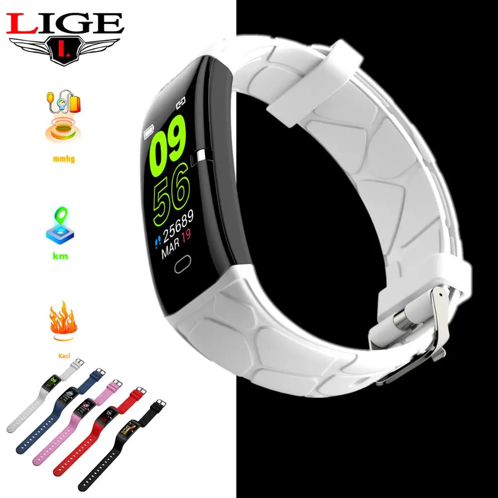 LIGE новый спортивный умный браслет для женщин IP68 Водонепроницаемый фитнес трекер