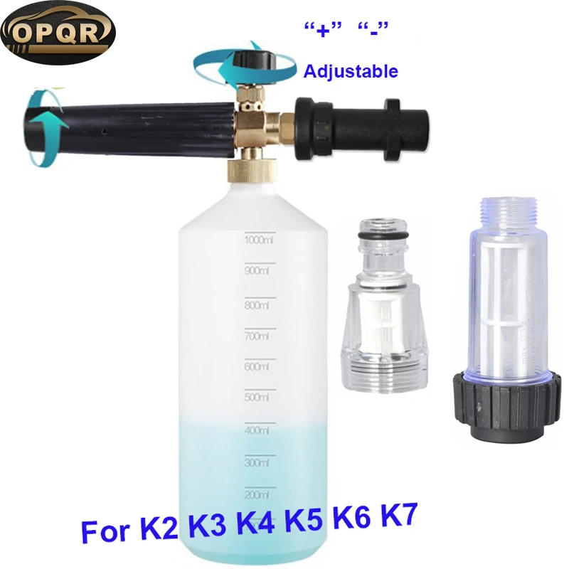 

High Pressure Snow Foam Lance Car Washing Gun Machine Water Filter Foam Generator For K2 K3 K4 K5 K6 K7 With Adjustable Sprayer