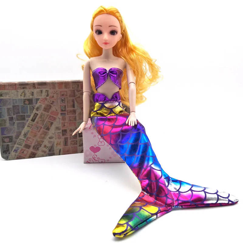 Handmade Dolls Party Dress Gown Skirt Fashion Clothes For Barbie Doll Genuine Mermaid Tail Dress Baby Toy 11