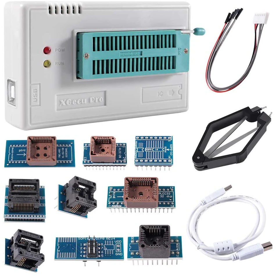 USB Universal Programmer TL866II Plus Flash for EEPROM 8051 AVR MCU GAL PIC with 10 Adapter | Электронные компоненты и