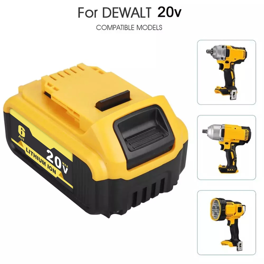 6.0Ah 20V Lithium Ion Replacement Battery for Dewalt Tool DCB203 DCB204 DCB200 DCB206 Cordless Drills Rechargeable Batteries | Электроника