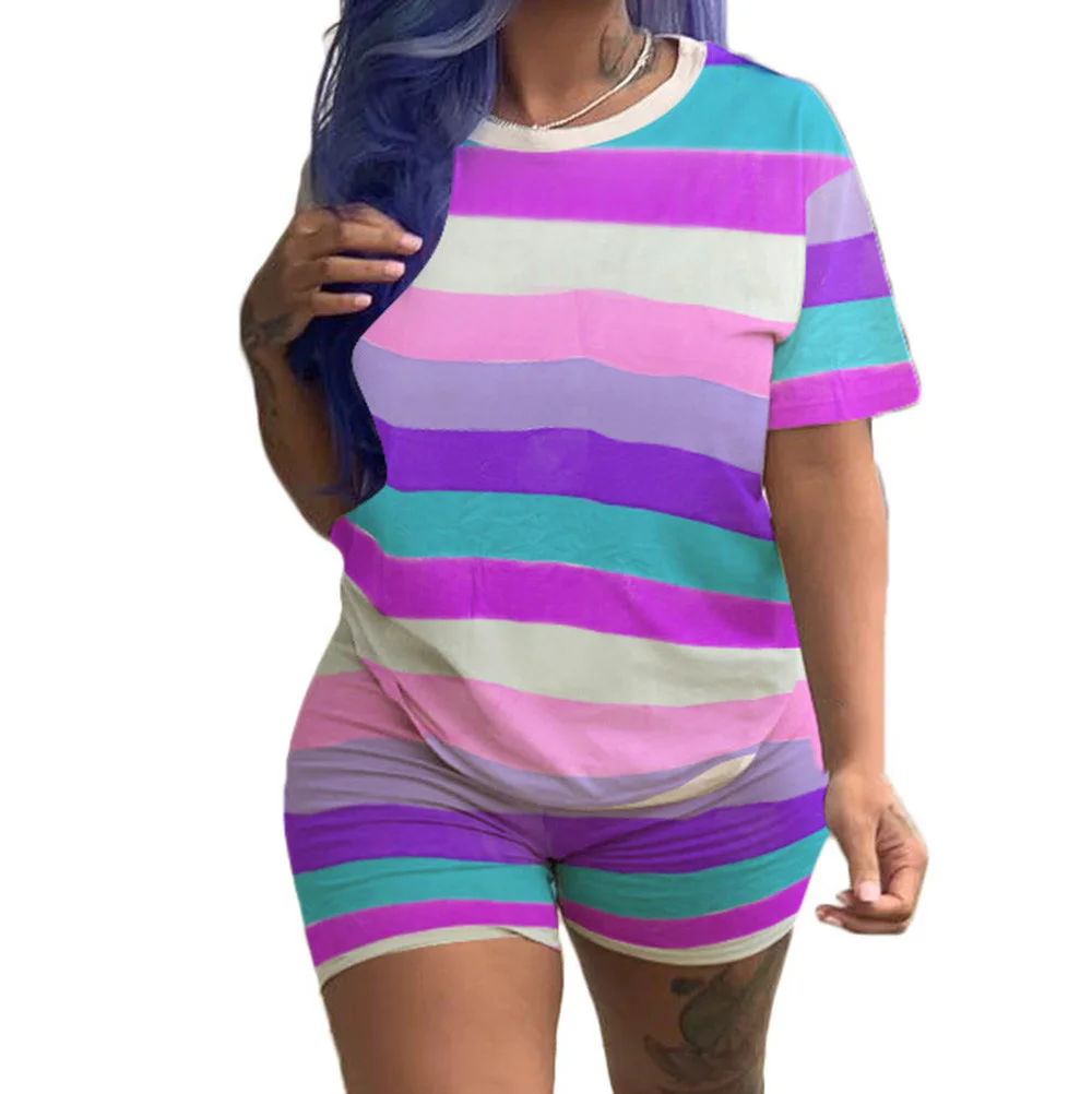 

New Fashion Summer Fashion Overalls Women Strip O Neck Short Sleeve Rompers Elegant Vintage Hollow Out Jumsuits Plus Size 3XL