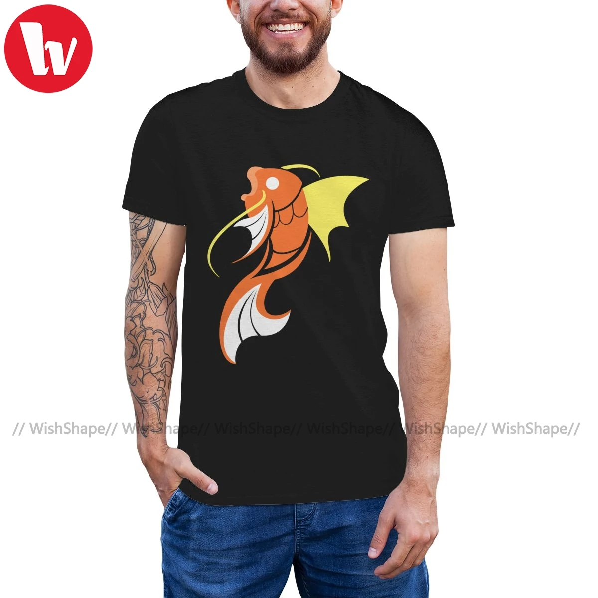 Футболка Magikarp мужская с принтом брызг коротким рукавом 100 хлопок 4xl|Футболки| |
