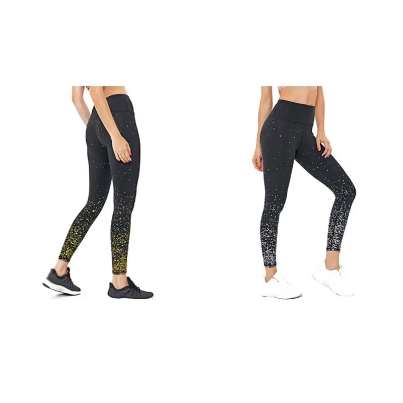 Starry Star Print Yoga Pants Women European And American Stretch Yoga Wear Belly High Waist Sports Tights