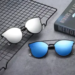 Новые ретро сексуальные Зеркальные Солнцезащитные очки женские брендовые дизайнерские Роскошные винтажные кошачий глаз черные