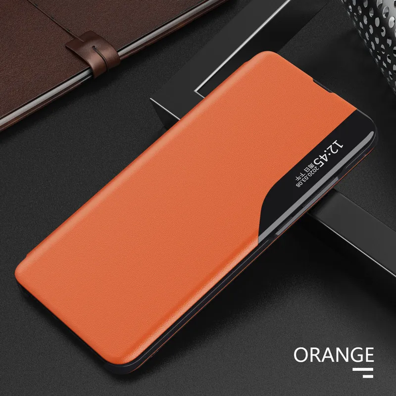 For Samsung Galaxy M52 5G Case Smart Window View Magnetic PU Leather Flip Cover for Galaxy M52 Book Stand Coque Shockproof Funda silicone cover with s pen Cases For Samsung