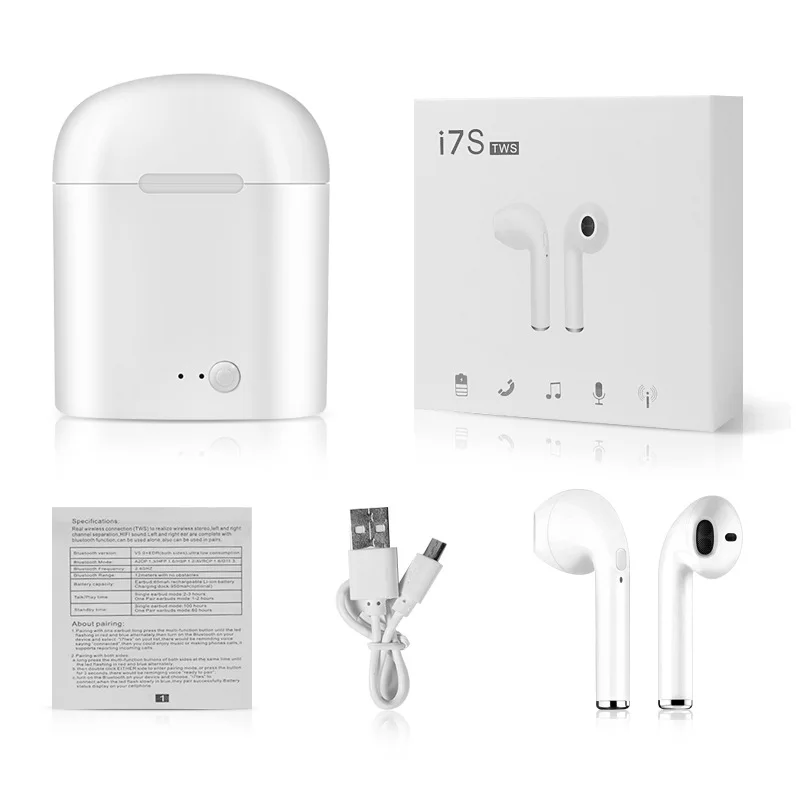 I7s TWS высококачественные bluetooth-наушники с зарядным устройством легкая и удобная беспроводная гарнитура для huawei iPhone Xiaomi Android
