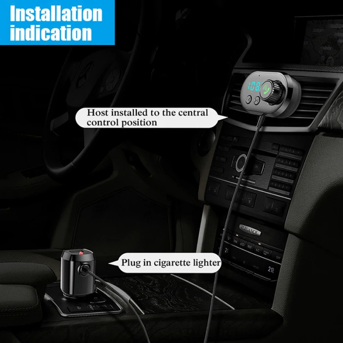 Fm-передатчик Bluetooth V5.0 Handsfree USB Автомобильное зарядное устройство MP3-плеер с ароматерапевтическим ядром VH99
