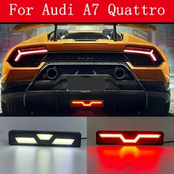 F1 estilo carro traseiro difusor spoiler led luzes de freio amortecedor capa lâmpada piloto para audi a7 quattro carro universal vermelho branco preto