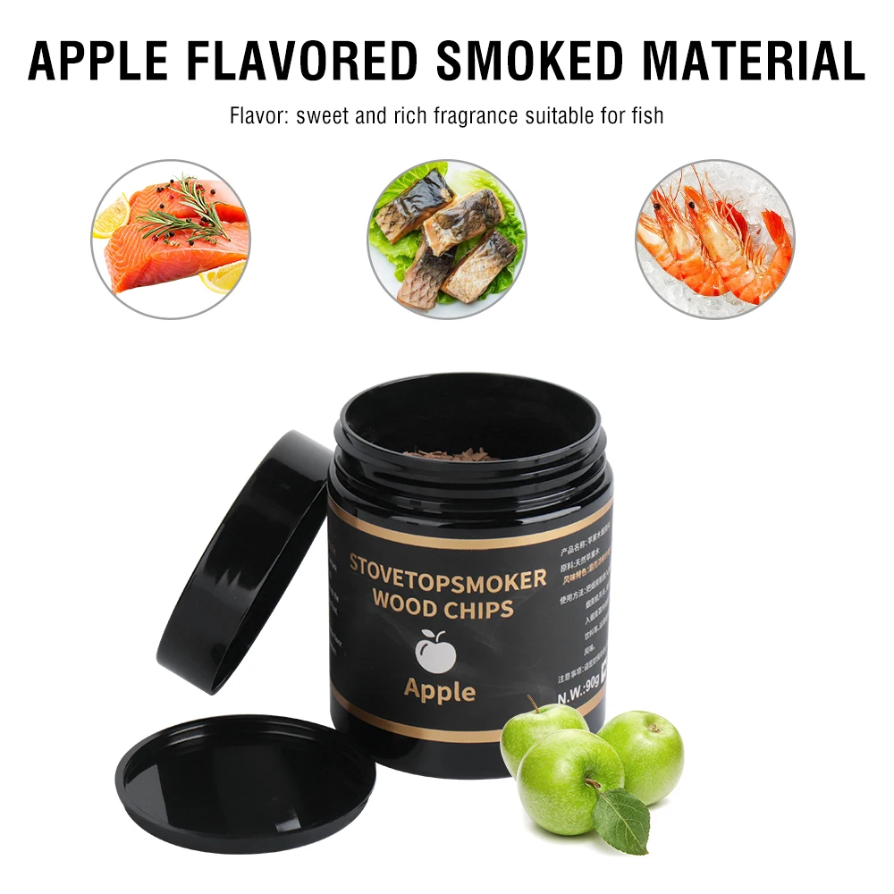 BORUiT Portable BBQ Wood Chips 4PCS/Set Apple Cherry Walnut Sawdust Oak Wood Chips For Grill Meat Food Cocktai Cooking Smoker