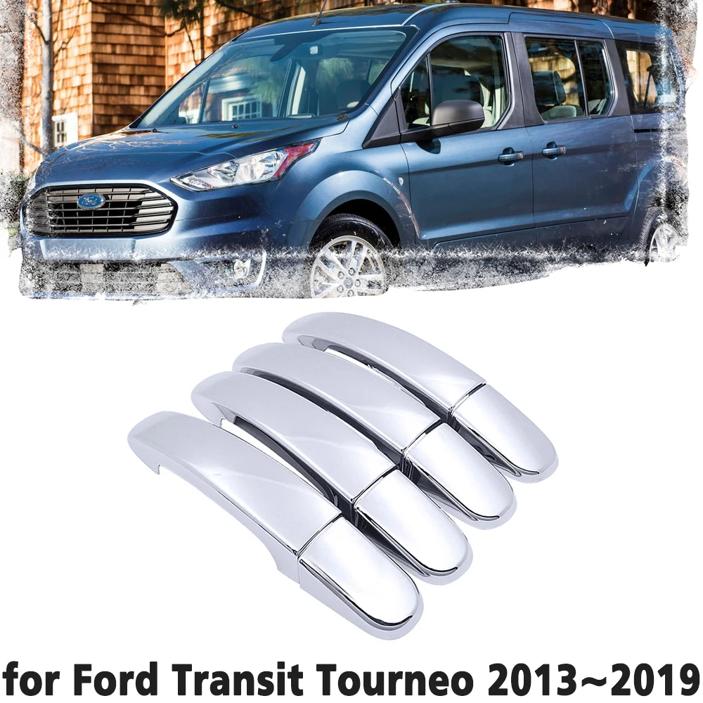Роскошная хромированная дверная ручка накладка защитная для Ford Transit Tourneo MK4 2013 ~ 2019