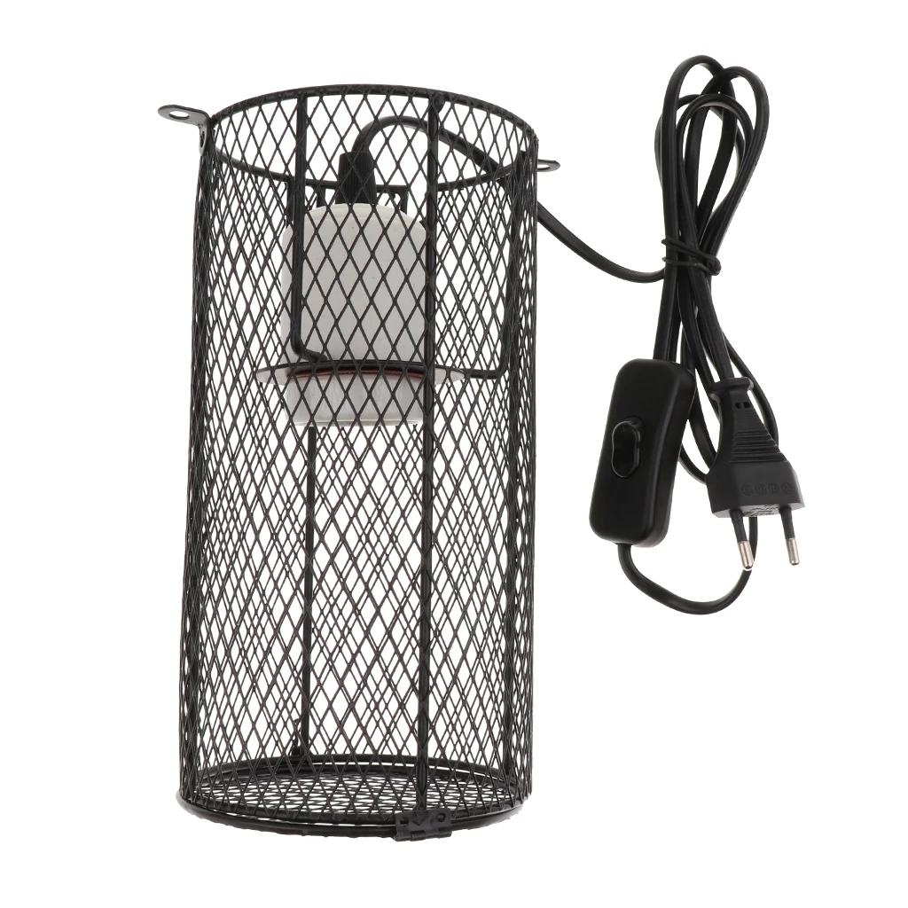 Reptile Cage Anti-scald Heating Lamp Shade Light Holder Bulb E27 EU Plug