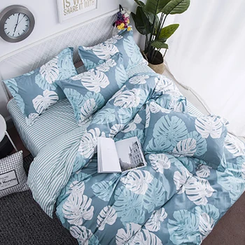 

Autumn Winter 4pcs Cotton Bedding Set Home Textile King Size Bed Set Bedclothes Duvet Cover Flat Sheet Pillowcases Dropshipping