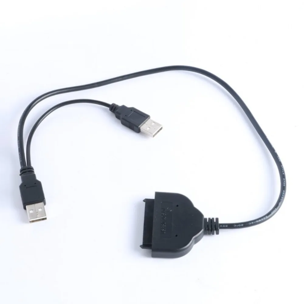 EDAL Dual USB 2,0 для SATA адаптер 22 Pin данных питания USB кабель адаптер легкий привод шнур для 2,5 дюймов HDD SSD