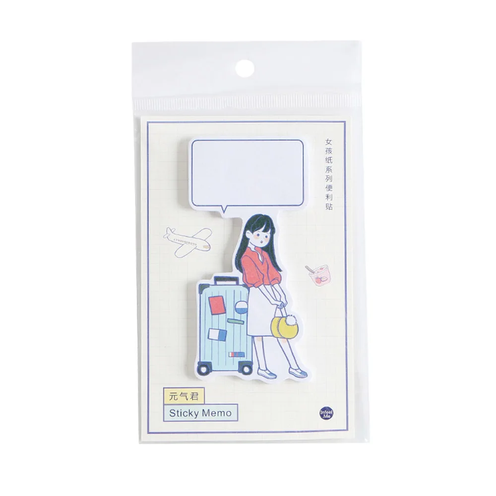30 листов/блокнот Kawaii Girls Sticky Notes милый мультяшный бумажный блокнот-стикер школьные канцелярские принадлежности