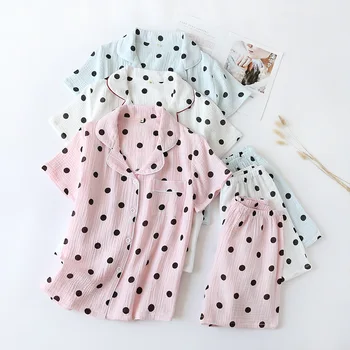 

2pcs Summer Women Pajama Set Short Sleeve Sleepwear Pajama Suit Female Comfort Cotton Nightwear Casual Homewear Pajama Mujer
