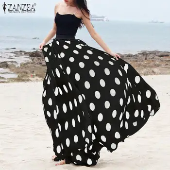 

ZANZEA Women Vintage High Waist Polka Dot Skirts Summer Bohemian Long Skirts Casual Beach Party Vestido Faldas Saia Femme Jupe