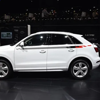 

Racing Lattice Vinyl Sticker Car Customized Body Waist Line Decorative Decal For Audi Q3 Q5 TT Sport Styling