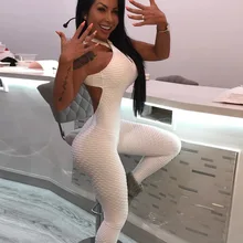 2020 Hot Sales New Style WOMEN'S Dress Solid Color Sexy Backless Yoga Sports Fitness Pants Exaggerates Hips Onesie
