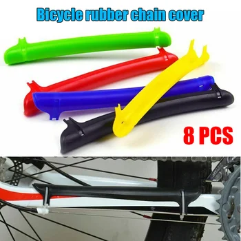 

8pcs Rubber Bike Chain Protective Cover Frame Chain Chainstay Guard Pad for Mountain Bicycle HB88