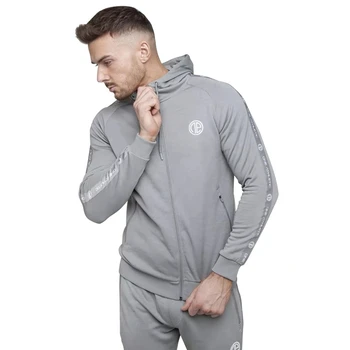 

2019 Autumn Men cotton Hoodies Sweatshirt gyms Fitness Solid Sportswear zipper Hooded male Casual fashion Brand tops clothing