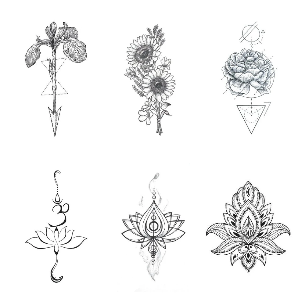 蓮の花一時的なタトゥーステッカー防水女の子女性ボディアートメイク6x10 5cm Tattoo Sticker Waterproof Temporary Tattoo Stickertemporary Tattoo Sticker Aliexpress