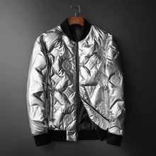 Классические Футбольные клетчатые мужские пуховики отличного дизайна зимние новые уличные толстые теплые блестящие сценические пальто 19818