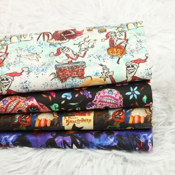 

110cm Wide Nordic Halloween Printed Cotton Fabrics for Sewing Cotton Fabric Patchwork Cloth DIY Making For Garment Bag Material