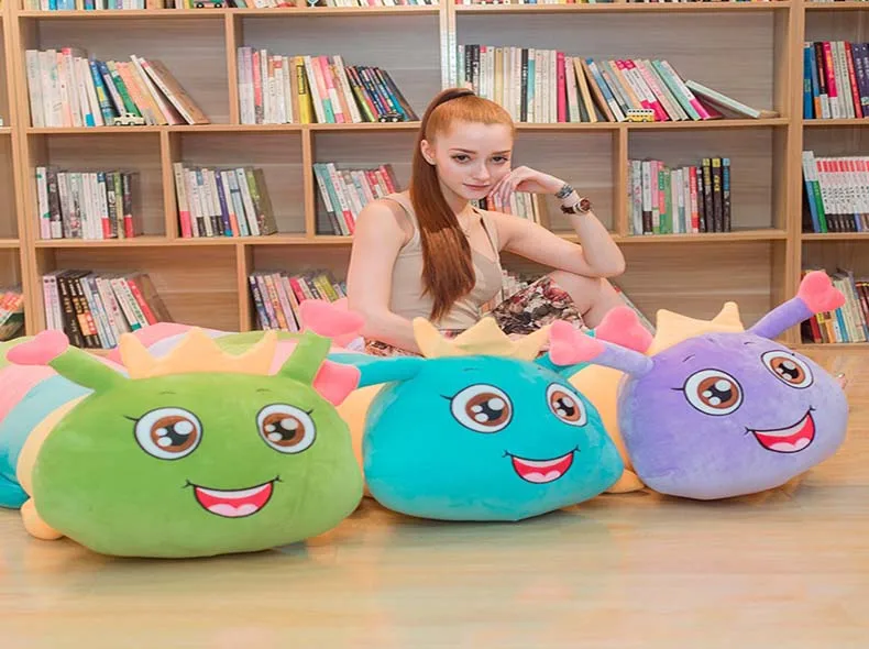 1 шт. 65-130 см цветные гусеницы с короной, кукла-жук миллениума, Плюшевые Игрушки для маленьких детей, большая подушка-гусеница