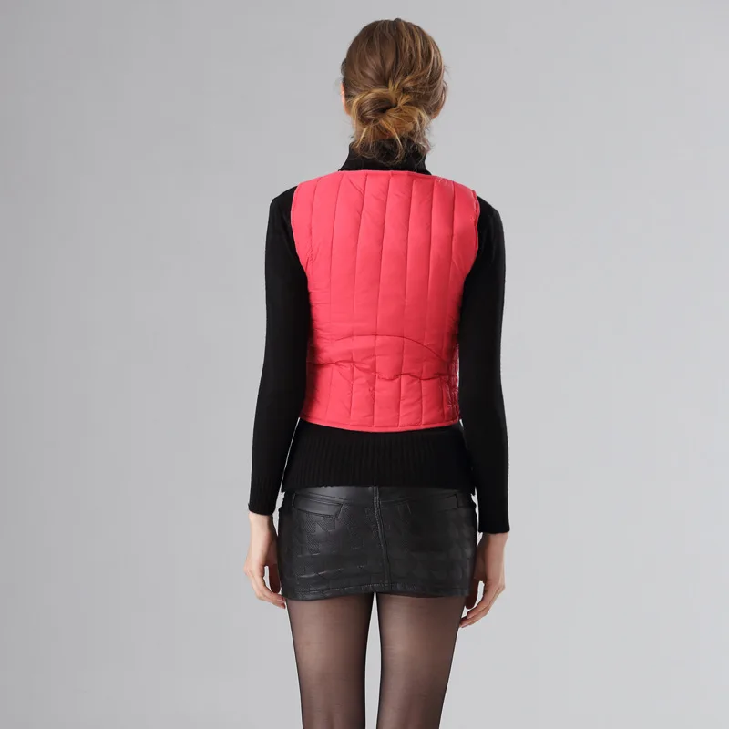 Xingzi производители среднего возраста мода вниз перо лайнер зима Женская Slim Fit Теплый жилет