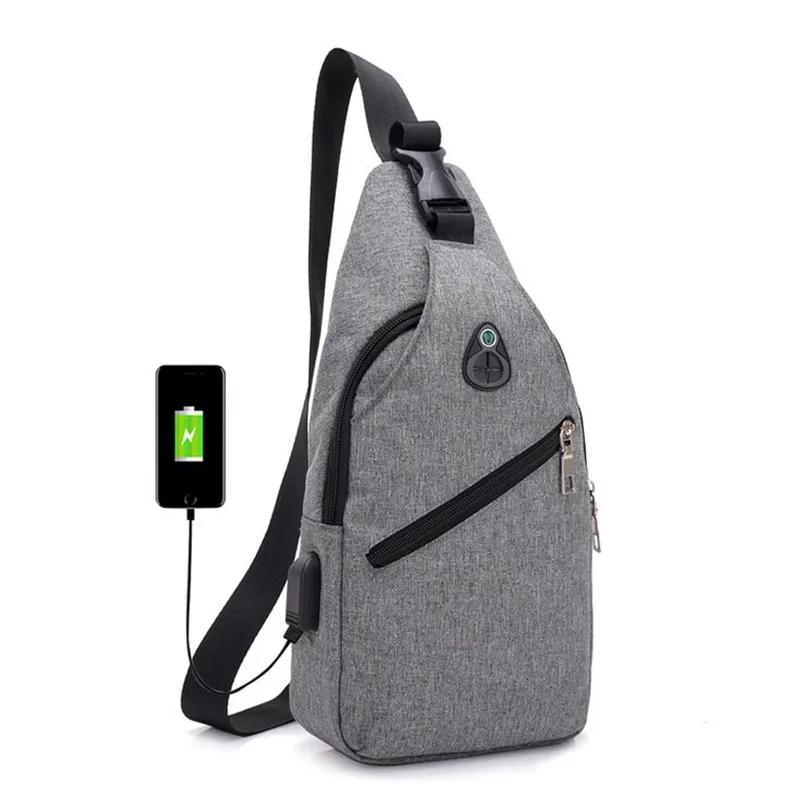 

Korean-style New Style Casual Men Canvas Bag Sports Canvas Men's Chest Pack Multi-functional Outdoor Over-the-shoulder Bag