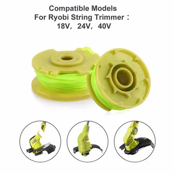 

4Pc AC80RL3 Twisted Line and Spool Replacement for Ryobi Cordless Trimmers 18V 24V and 40V High Quality Twisted Line #F5