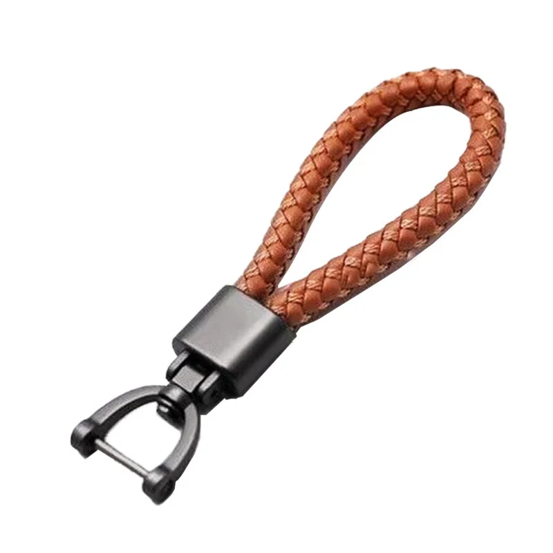 Portachiavi In Pelle Intrecciata A Mano In Pelle Bovina E Corda Intrecciata Ciondolo Portachiavi Per Proprietari Di Auto E Professionisti Aziendali Accessorio Chiave Alla Moda, Nero , Black Rope - Foto 9